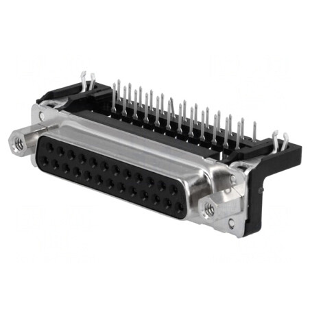 Conector D-Sub 25 Pin Mamă 90° THT UNC 4-40 | Electronic-mag.ro | Componente Electronice