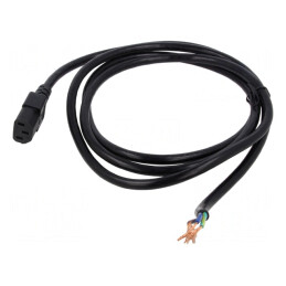 Cablu Alimentare 3x18AWG IEC C13 2m Negru 10A 125V | Electronic-mag.ro | Componente Electronice