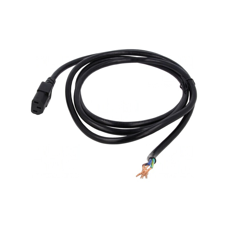 Cablu Alimentare 3x18AWG IEC C13 2m Negru 10A 125V | Electronic-mag.ro | Componente Electronice