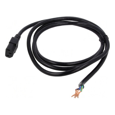 Cablu Alimentare 3x18AWG IEC C13 2m Negru 10A 125V | Electronic-mag.ro | Componente Electronice