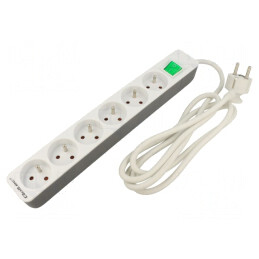 Prelungitor alimentare 6 prize 1.8m alb 16A | Electronic-mag.ro | Componente Electronice