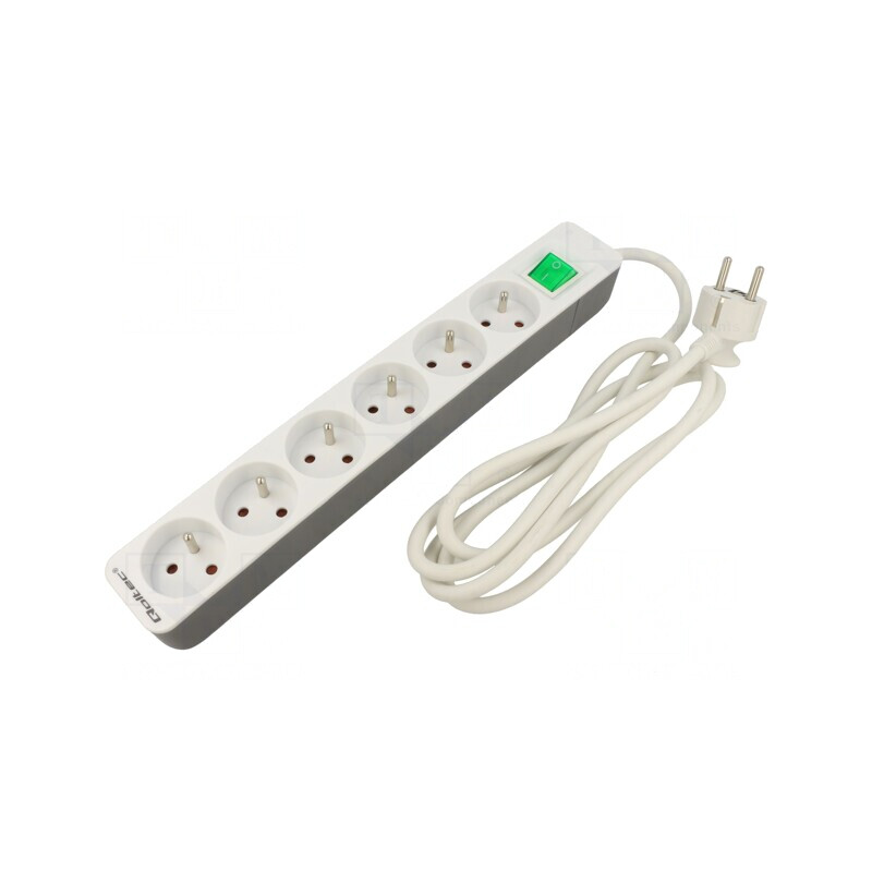 Prelungitor alimentare 6 prize 1.8m alb 16A | Electronic-mag.ro | Componente Electronice Prelungitor alimentare 6 prize 1.8m alb 16A | Electronic-mag.ro | Componente Electronice