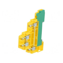 Conector de Îmbinare Șine 0,5-4mm² Galben-Verde 6,4mm TS35 | Electronic-mag.ro | Componente Electronice