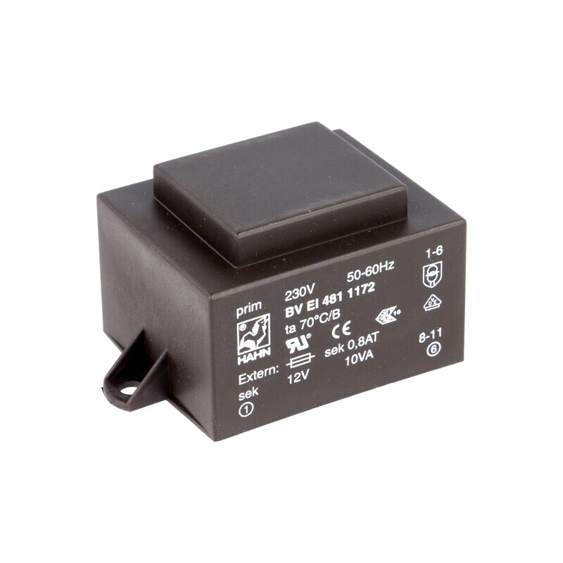 Transformator încapsulat 10VA 230V 12V PCB | Electronic-mag.ro | Componente Electronice