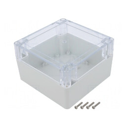 Carcasă universală 120x120x75 mm cu bucșă din alamă | Electronic-mag.ro | Componente Electronice