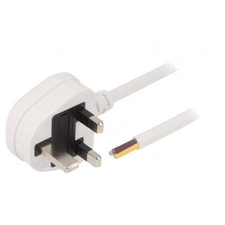 Cablu de Alimentare 3x1mm2 5m Alb 13A | Electronic-mag.ro | Componente Electronice