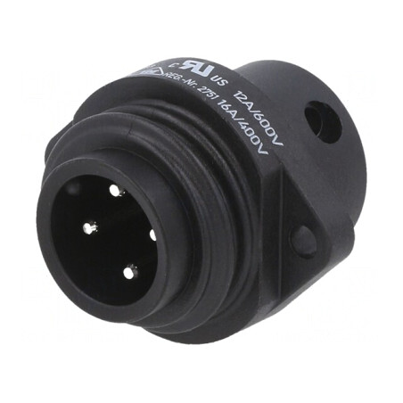 Conector Circular 600V 4 Pin 16A Soclu Tată | Electronic-mag.ro | Componente Electronice