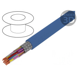 Cablu JE-LiYCY 8x2x0,5mm2 PVC Albastru Deschis 1kV/2kV