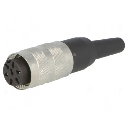 Mufă Mamă M16 Lipire pe Cablu 7 PIN 5A 250V Drept | Electronic-mag.ro | Componente Electronice