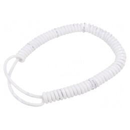 Cablu spiralat neecranat PUR alb 0,3m-1,2m 5x0,15mm2 300V | Electronic-mag.ro | Componente Electronice