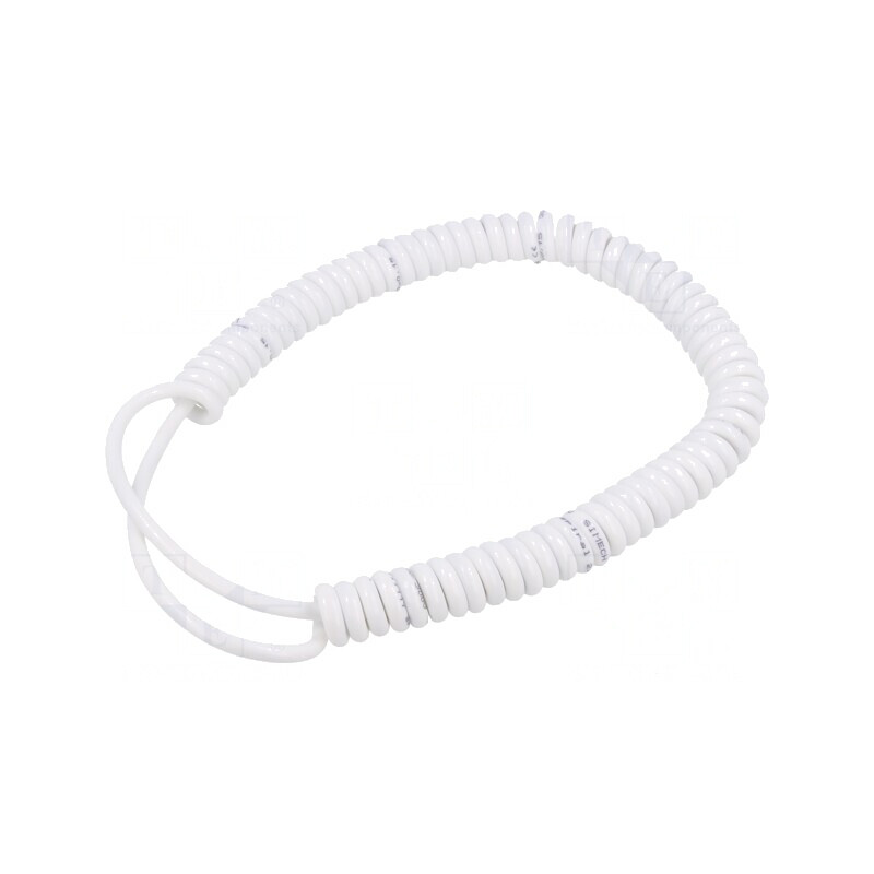 Cablu spiralat neecranat PUR alb 0,3m-1,2m 5x0,15mm2 300V | Electronic-mag.ro | Componente Electronice