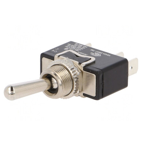 Comutator basculant 2 poziții ON-ON 10A 250VAC Ø12,7mm | Electronic-mag.ro | Componente Electronice