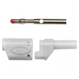 Mufă Banană 4mm 45A 600VAC Albă Cupru Beriliu | Electronic-mag.ro | Componente Electronice