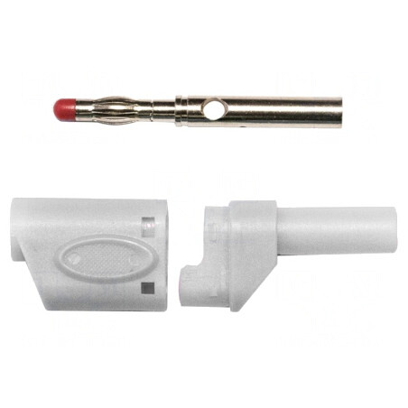 Mufă Banană 4mm 45A 600VAC Albă Cupru Beriliu | Electronic-mag.ro | Componente Electronice