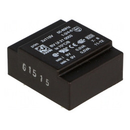 Transformator încapsulat 1VA 115VAC 9V PCB | Electronic-mag.ro | Componente Electronice