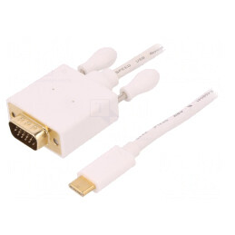 Adaptor USB-C la D-Sub 15pin 1m Alb