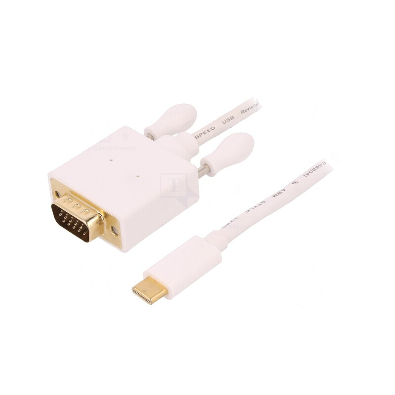 Adaptor USB-C la D-Sub 15pin 1m Alb | Electronic-mag.ro | Componente Electronice