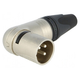 Mufă XLR tată 3 pini unghi 90° pe cablu | Electronic-mag.ro | Componente Electronice