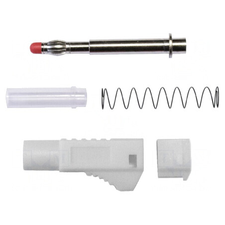 Mufă Banană 4mm 45A Albă Poliamidă | Electronic-mag.ro | Componente Electronice