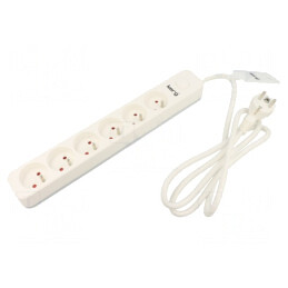 Prelungitor Alb 6 Prize 1,5m 16A | Electronic-mag.ro | Componente Electronice
