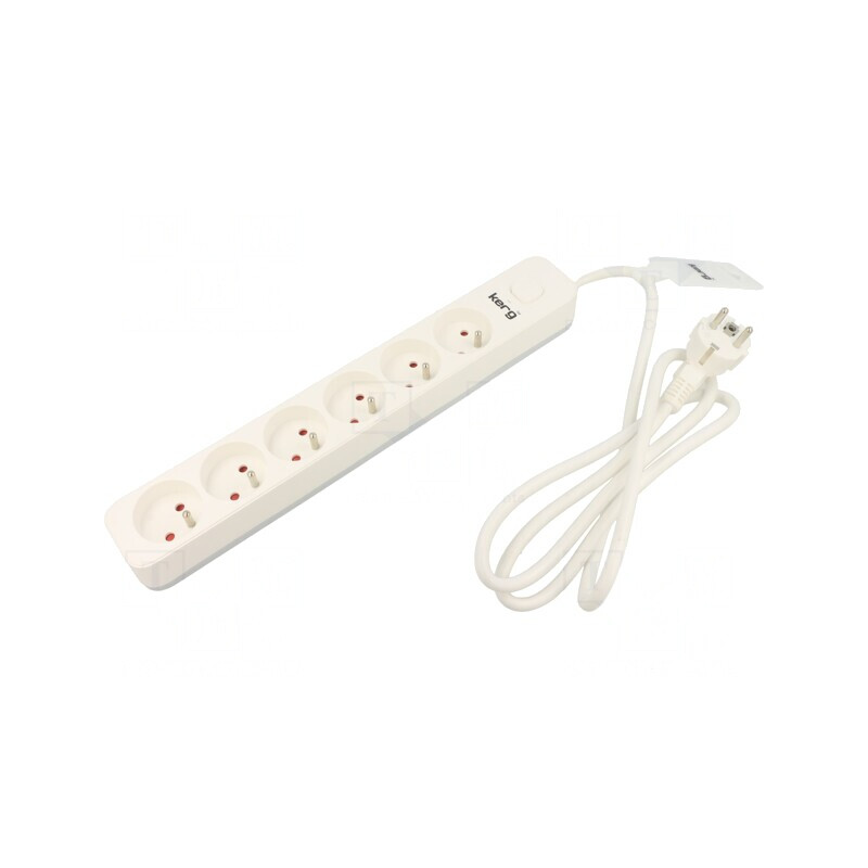 Prelungitor Alb 6 Prize 1,5m 16A | Electronic-mag.ro | Componente Electronice
