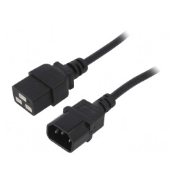Cablu de Alimentare 1,8m Negru 10A C14 la C19 | Electronic-mag.ro | Componente Electronice