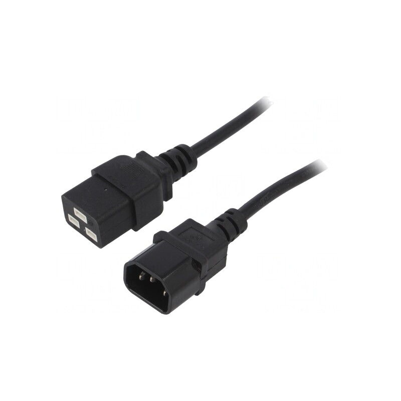 Cablu de Alimentare 1,8m Negru 10A C14 la C19 | Electronic-mag.ro | Componente Electronice