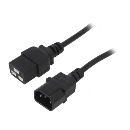 Cablu de Alimentare 1,8m Negru 10A C14 la C19 | Electronic-mag.ro | Componente Electronice