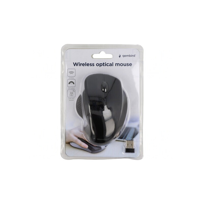 Mouse Optic Wireless USB Negru 6 Butoane 10m | Electronic-mag.ro | Componente Electronice