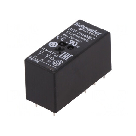 Releu Electromagnetic DPDT 24VAC 8A cu Soclu | Electronic-mag.ro | Componente Electronice