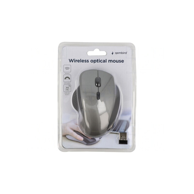 Mouse optic wireless USB, 6 butoane, negru/gri | Electronic-mag.ro | Componente Electronice