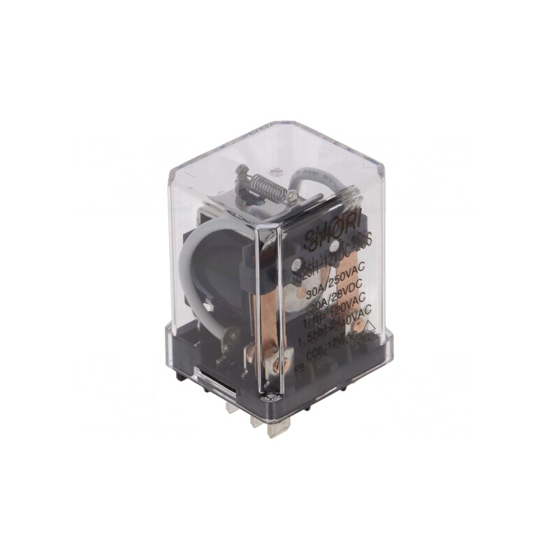 Releu electromagnetic DPDT 12VDC 30A PCB 1,2W | Electronic-mag.ro | Componente Electronice