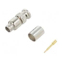 Mufă BNC Tată 50Ω Crimpat PTFE Aurit | Electronic-mag.ro | Componente Electronice