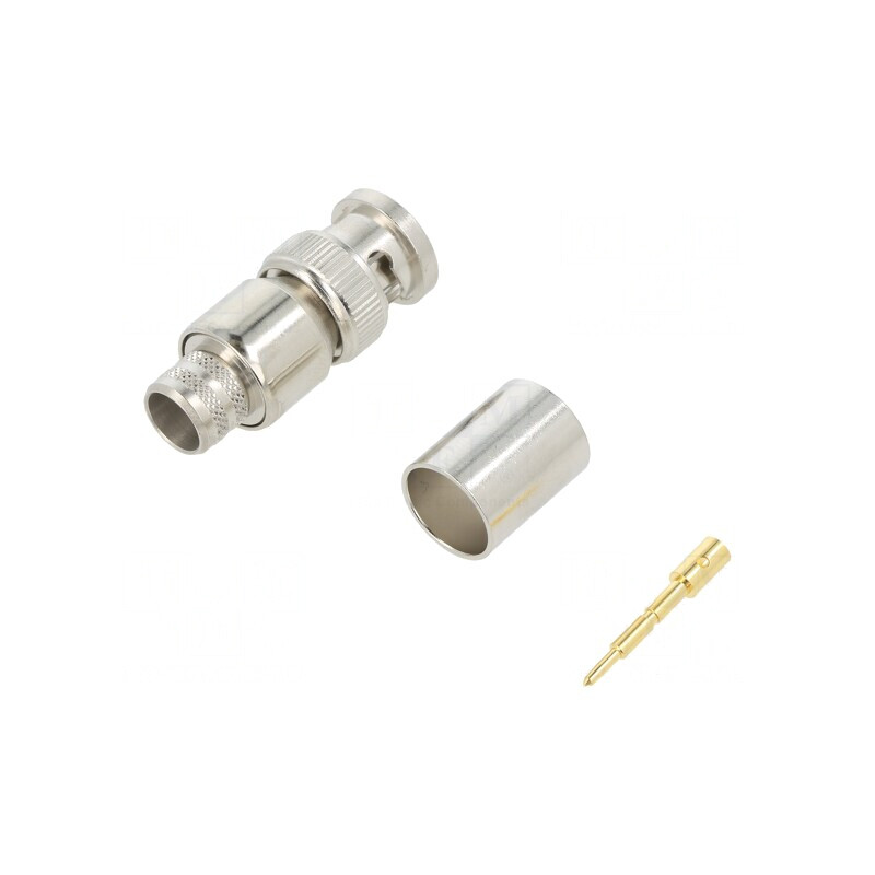 Mufă BNC Tată 50Ω Crimpat PTFE Aurit | Electronic-mag.ro | Componente Electronice