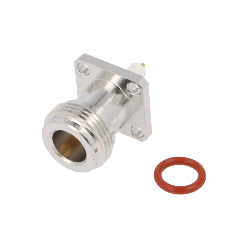 Soclu N mamă drept 50Ω PTFE aurit alamă -40÷85°C | Electronic-mag.ro | Componente Electronice