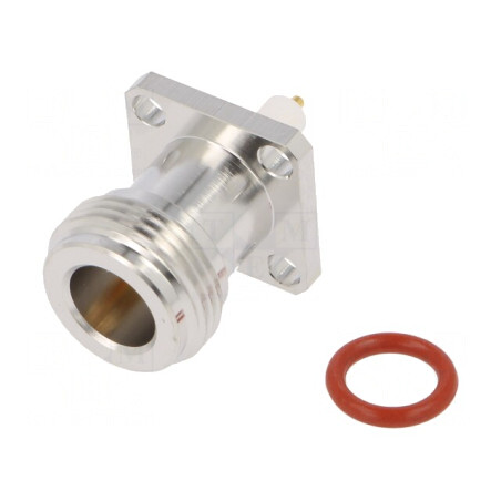Soclu N mamă drept 50Ω PTFE aurit alamă -40÷85°C | Electronic-mag.ro | Componente Electronice