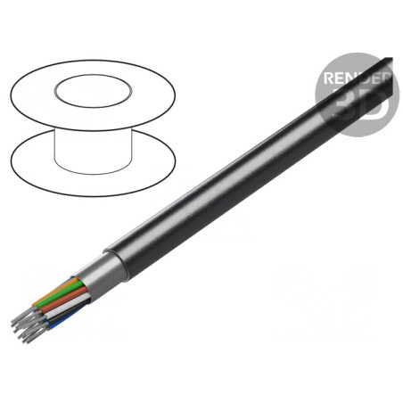 Cablu RS232 15x24AWG Cu Ecranat PVC Crom | Electronic-mag.ro | Componente Electronice
