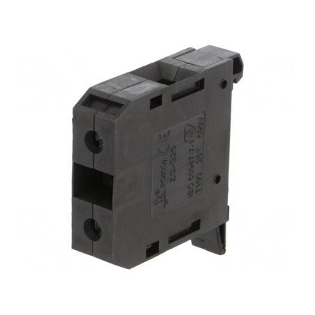 Conector de Îmbinare Șine 4-25mm2 1 Pistă 2 Borne Negru TS35 | Electronic-mag.ro | Componente Electronice