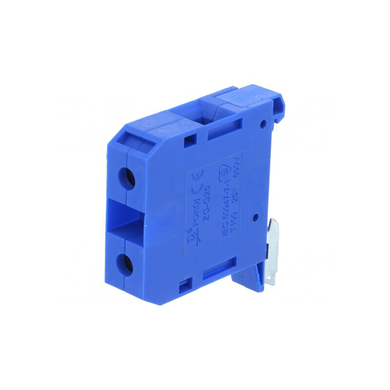 Conector Șine 4-25mm² 1 Pista 2 Borne Albastru TS35 | Electronic-mag.ro | Componente Electronice