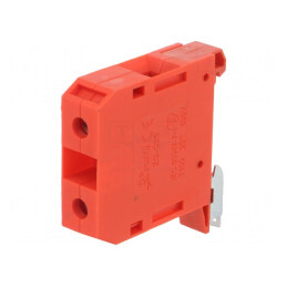 Conector de Șine 4-25mm² 1 Pistă 2 Borne Roșu 15mm