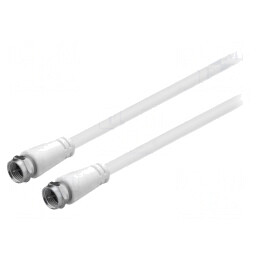Cablu Antenă TV 75Ω 10m Alb PVC cu Mufe F | Electronic-mag.ro | Componente Electronice
