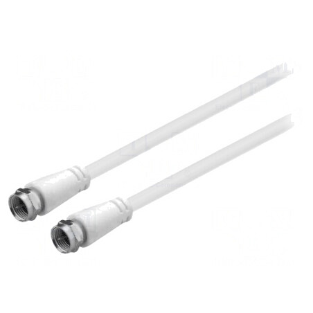 Cablu Antenă TV 75Ω 10m Alb PVC cu Mufe F | Electronic-mag.ro | Componente Electronice