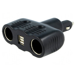 'Splitter Brichetă Auto cu 2 Sockets și 2 Porturi USB' | Electronic-mag.ro | Componente Electronice