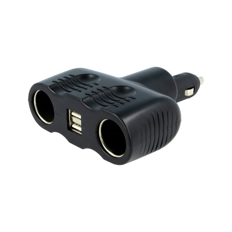 'Splitter Brichetă Auto cu 2 Sockets și 2 Porturi USB' | Electronic-mag.ro | Componente Electronice