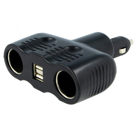'Splitter Brichetă Auto cu 2 Sockets și 2 Porturi USB' | Electronic-mag.ro | Componente Electronice