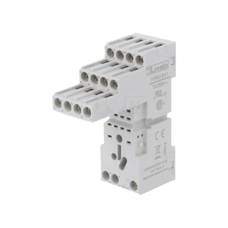 Stativ PIN 14 10A 250VAC pentru șină DIN HR60 | Electronic-mag.ro | Componente Electronice