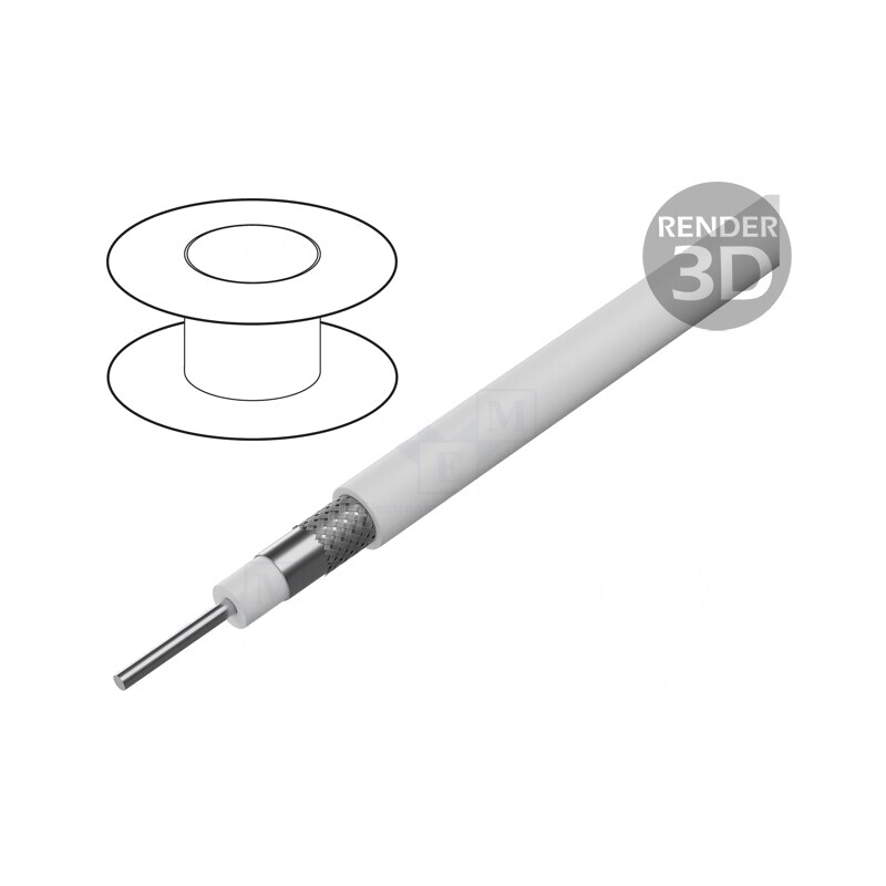 Cablu Coaxial CCS PVC Alb 25m 4.8mm | Electronic-mag.ro | Componente Electronice