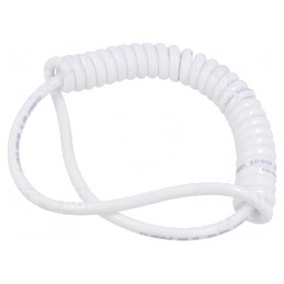 Cablu spiralat neecranat PUR alb 3G1mm2 0,2m-0,7m | Electronic-mag.ro | Componente Electronice