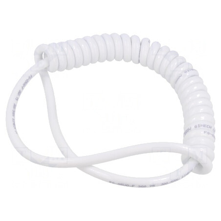 Cablu spiralat neecranat PUR alb 3G1mm2 0,2m-0,7m | Electronic-mag.ro | Componente Electronice