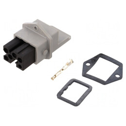 Conector Dreptunghiular ST Soclu Mamă 5 Pin Argintat IP54